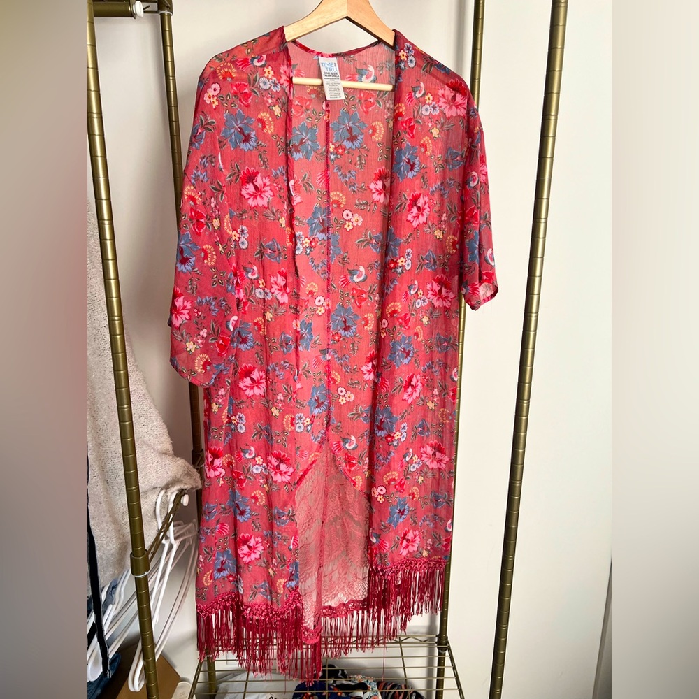 Pink Floral Kimono (one size)